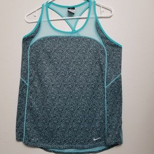 Nike Teal & Black Print Racerback Tank